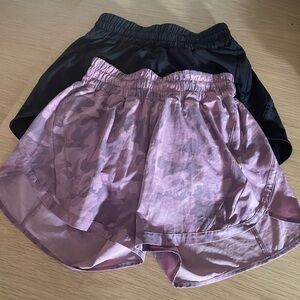 2/bundle Lululemon Athletica camouflage print and black Shorts